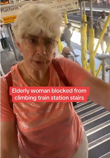 A video showing an elderly woman being blocked from climbing the stairs at a train station has caused outrage. Tap on the link above to read the full story. #Elderly #Outrage #Train #Shocking