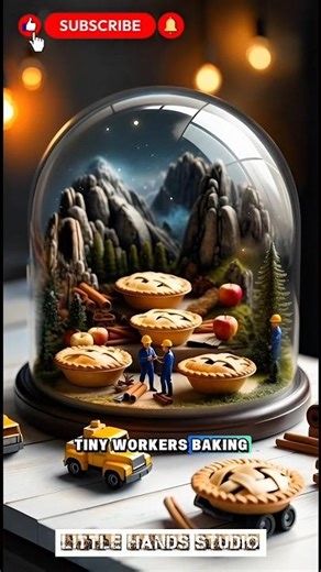 “Tiny Builders Creating Apple Pies in a Magical Miniature World!” #viral #applepie #shorts