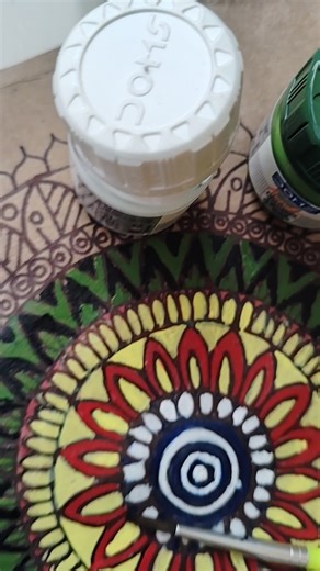 #mandala with acrylic colours part1 #artandcraftbys