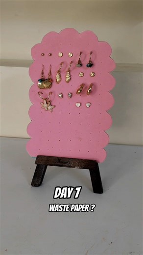 Day 7 | DIY Unique Earring Organizer | Best Out of Waste ✨