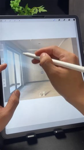 Procreate Pro Lab - Bridging Art And Digital Precision on Instagram: "Procreate tools I use for interior design ✨ From sketching layouts to adding textures, lighting, and details — all in one app. Over 2,000 professional brushes and textures Perfect for visualizing ideas before execution Procreate iPad + Apple Pencil Save this reel if you’re an interior designer 🤍 #InteriorDesign #Procreate #InteriorDesigner #DesignProcess #InteriorSketch h"