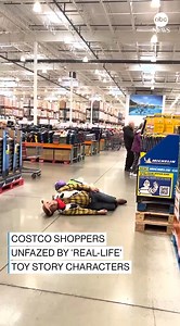 3.3M views · 77K reactions | Two friends in Toledo, Ohio, brought Toy Story to life — in Costco — by perfectly recreating how Woody and Buzz “played dead” whenever Andy would enter the room. https://abcnews.visitlink.me/_6nYJQ | ABC News | Facebook