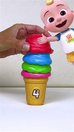 The leaning tower of ICE CREAM! 🍦 Take The CoComelon Counting Game 1-2-3 #kids #shorts