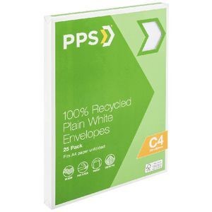 PPS C4 Plain Faced Envelopes 25 Pack