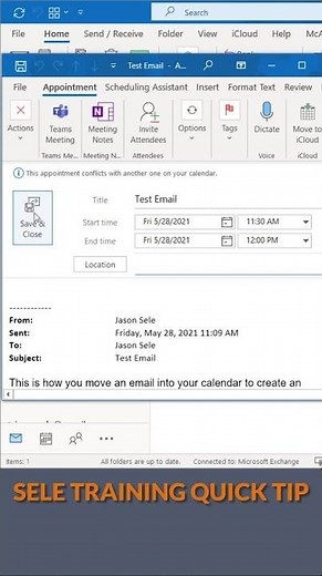 Outlook Email to Appointment #shorts
