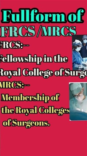 Fullform of FRCS vs MRCS|Medical teDegrees meaning #Shorts