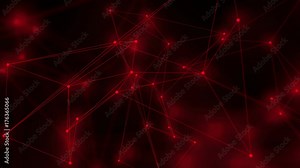 Animation of a growing network of connected lines and dots.