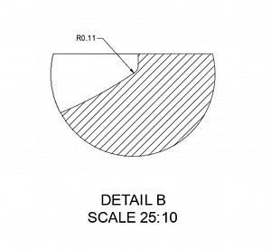 Can't add radius to dimension to fillet in drawing cross-section view