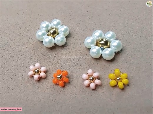 How to make Easy Beaded Flower Tutorial 🌸 🛠 Materials 👇 🟣 Nylon or Miyuki thread 🟣 Calibrated seed beads or beads 🟣 Balloons | Wedding Decoration Ideas