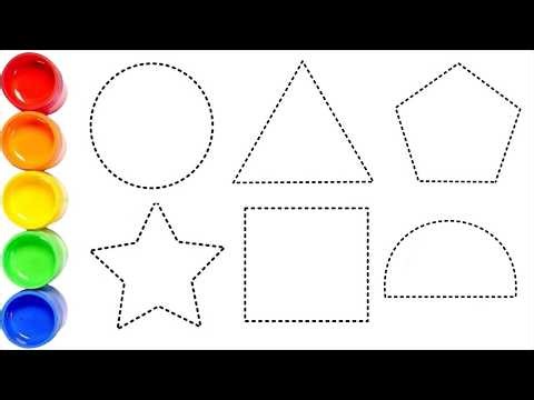 2D Shapes for Kids | Tracing and Coloring | Shapes Drawing | Dotted Line Drawing | Rhymes Collection