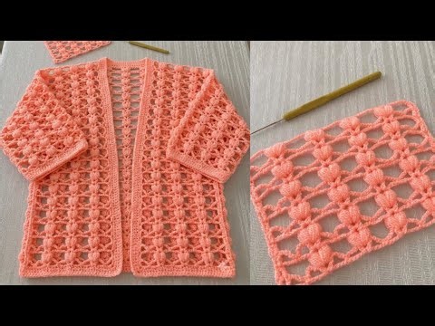 DIY Crochet Cardigan Sweater Stitch Pattern | Lacy Puff Stitch Summer Sweater Tutorial