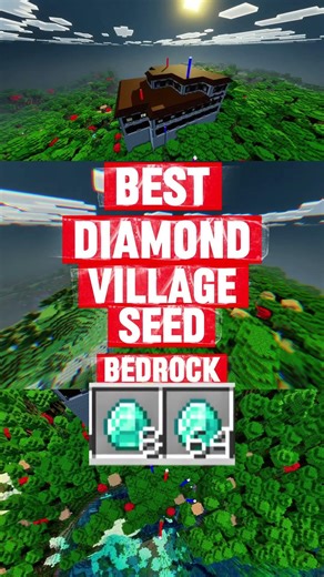 🔥 Best Diamond Village Seed v26 Minecraft Bedrock – 64+ Diamonds! #minecraft