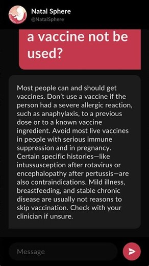 On which occasions should a vaccine not be used?