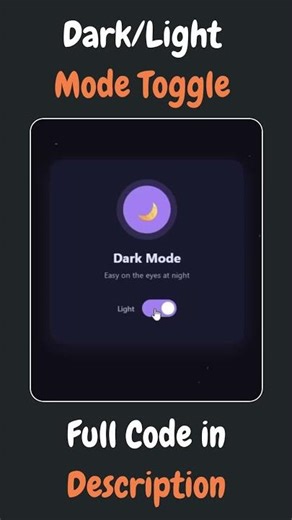 ⚫/⚪ Mode Toggle #webdevelopment #html #css #shorts