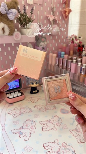 sea shell highlighter 🪸🐚 #yesstyle #kbeauty #makeup #aesthetic #cute #unboxing #kawaii