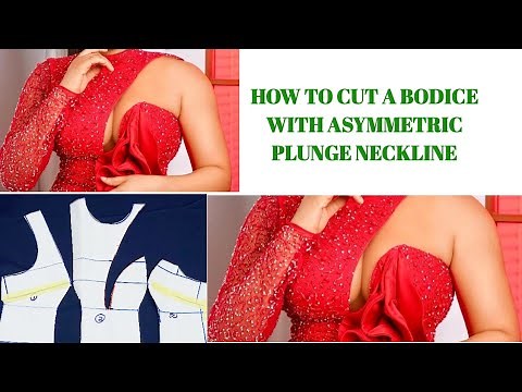 TRENDY NECKLINE: DIY How to draft a plunge asymmetric Neckline.