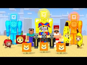 Monster School : SKIBIDI TOILET ELEMENTAL CLOCK BROTHERS - Minecraft Animation