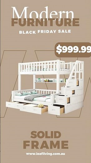Upgrade your home this Black Friday with our modern solid-frame bunk bed
