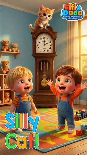 Silly Cat on the Clock! | Tick Tock Kids Song