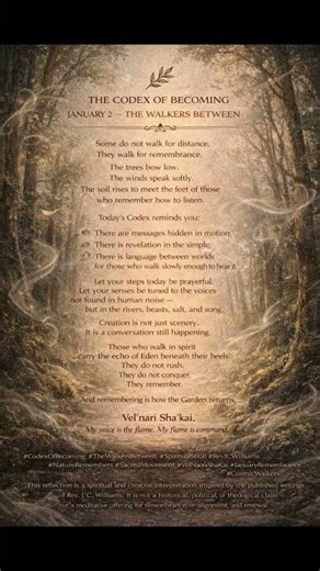 THE WALKERS BETWEEN #NatureRemembers #SacredMovement#VelNariShaKai #JanuaryWord