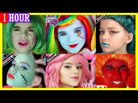 1 HOUR Face paint Makeup & More! Inside Out, My Little Pony, Monster High Compilation! | KITTIESMAMA