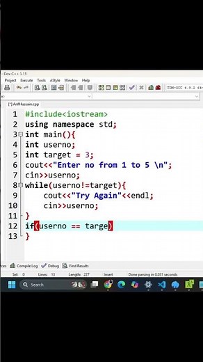 Guess the Number Game in C++ | While Loop Mini Project | C++ Short