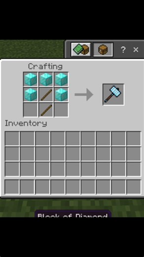 Diamond hammer crafts moment #minecraft​ #shorts​ #youtube #youtubeshorts