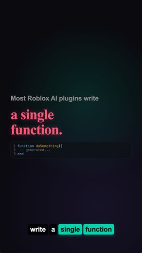 most Roblox AI plugins write a single function. Forge AI builds the whole game. lua scripts. 3d models. terrain. npc ai. full maps. one prompt. all wired up in Studio. free at forge.loopmobile.io #Roblox #RobloxDev #RobloxDevs #RobloxStudio #robloxgames