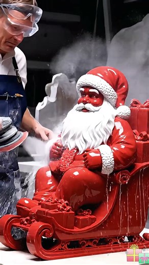 From Rough Stone to Shiny Art: Marble Santa 💎#Christmas2025 #StoneCarving #Satisfying #marbleart