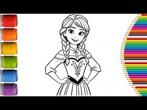 Cute Elsa Frozen Drawing for kids, Painting Coloring for kids, Toddlers | How To Elsa Draw Together