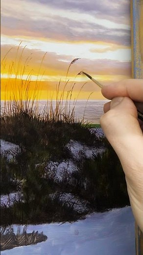 Painting a Hyper-Realistic Beach Sunset #art #painting #satisfying