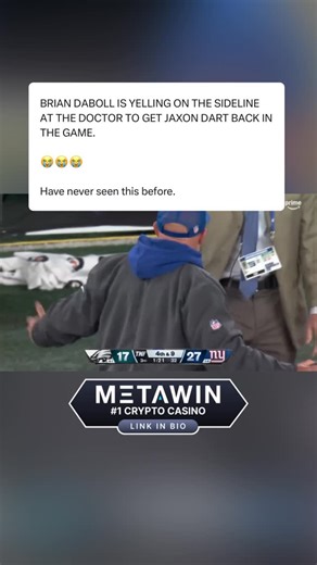Football and Sports Content on Instagram: "Brian Daboll was literally yelling on the sideline for the doctor to get Jaxon Dart back in 💀"