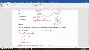 MA Yr10 HL Lesson 13 - Quadratics - 9. Quadratic Graph and Discriminant