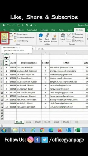 Rename Excel Sheets Based on Cell Value with VBA | MS Excel in Hindi #Shorts
