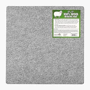Precision Quilting Tools 17" x 17" Wool Ironing Mat for Quilting - 100% New Zealand Wool Pressing Pad, Ironing Station Which Retains Heat - Great for Quilting and Sewing Notions