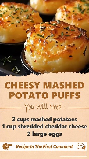 Cheesy Mashed Potato Puffs 🧀🥔 These Cheesy Mashed Potato Puffs are crispy on the outside, fluffy and cheesy on the inside—a perfect way to use up leftover mashed potatoes! | Very Good Recipes