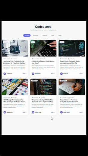 blog section | HTML and CSS | mini project| daily practice‪@codesgirl96‬ #trending #shorts #coding