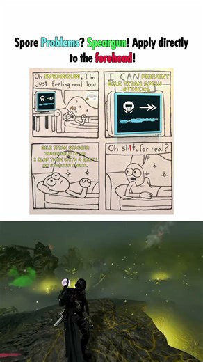 Spore Problems? Speargun! Apply directly to the forehead! - Helldivers 2