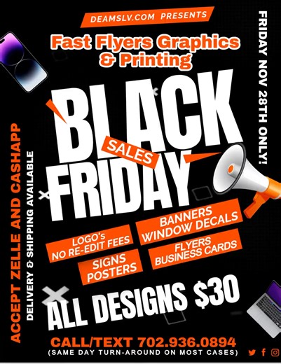 $30 Black Friday Only 702.936.0894 | Fast Flyers Graphics & Printing