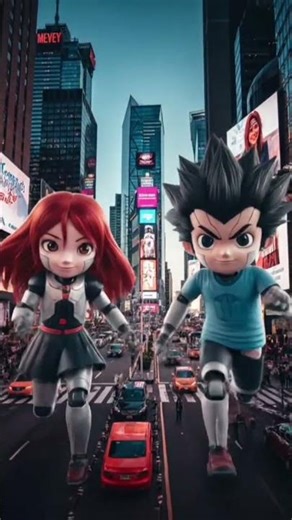 robot girl and boy running ☠️❣️ #ytshorts #shorts