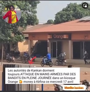 Voilà l’attaque en mains armées de 3 bandits en pleine journée à Kankan (Kefina ) ,ce Mercredi 17 avril 2024. Les autorités de Kankan dorment toujours.🥲🤔🤔 | Bamba Camara