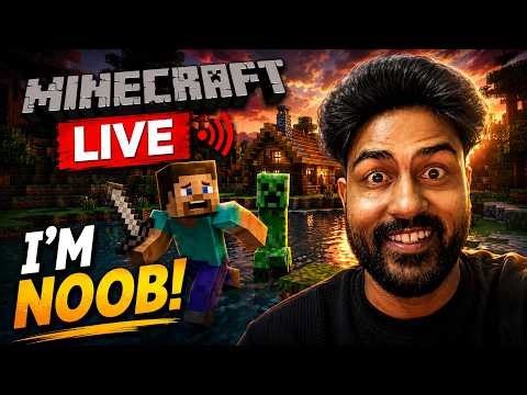 Minecraft Khelna Nahi Aata 😭 | First Time Minecraft LIVE 😂 Hindi Gameplay
