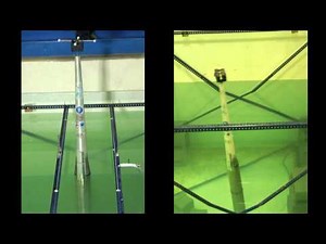 Hydrodynamic test of a floating offshore structure for wind turbines