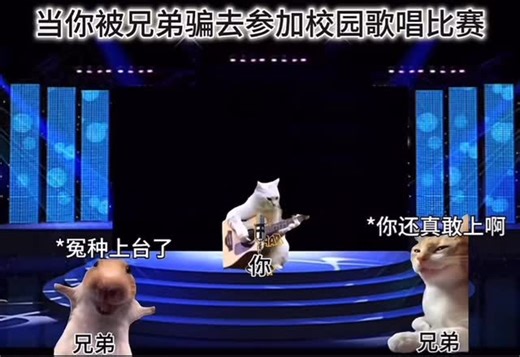 天天搞抽象 天天看迷因 天天刷梗圖 on Instagram: "當你被兄弟騙去參加校園歌唱大賽時 #迷因 #memes #抽象 #梗圖 #有趣 #ai #玩梗 #好笑 #貓meme #catmeme"