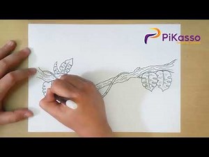 How to Draw Jungle Lianas Rainforest Green Vine Hanging on Branch