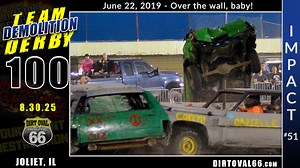 Ending the first half of the countdown with more wall wreckage?! Absolutely. Back to the ‘hot corner’ of turn 3 to find a similar scenario to entry #84. Crazy 8s faced off with Mean Green Machine in a Semi-Finals rematch from the previous event in which MGM won. #19 John Clemmons held the lead when he snuck by #85 Pete Gabriel around turn 2 and setup Pete to get thumped by an MGM defender. Clemmons didn’t find open air, however, and wound up blocked momentarily by two cars on the back stretch. A