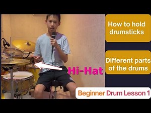 Beginner Drum Lesson 1 - Different parts of the drum and How to hold the drumsticks