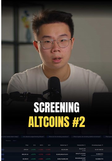 Metode ke 2 cara screening altcoins, video full nya ada di youtube gw: Xander Crypto