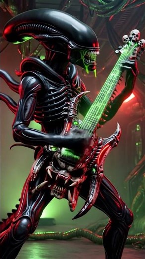 Xenomorph shreds heavy metal guitar solo #xenomorph #heavymetal #alien