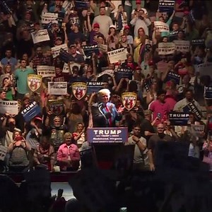 Trump promises to swing Va. voters his way in choppy stump speech